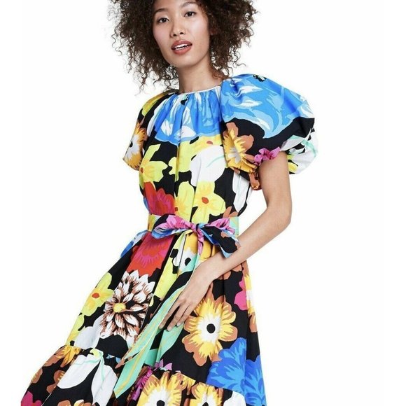 Christopher John Rogers For Target Floral Puff Sleeve High-Low Dress XXS Multi - Picture 6 of 12